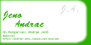 jeno andrae business card