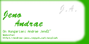 jeno andrae business card